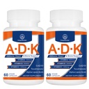 ADK dodatek za vitamine 20000 i.e. - vitamini visoke jakosti A, D3 in K1 za srce, zdravje kosti in podporo imunske podpore Vitamin ADK 120 Kapsule