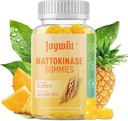 Nattokinase Gummies 12.000 FU, Serrapeptase Gummies 360.000 SPU Enzyme dodatek z Bromelain Papain & Inulin za cirkulator, Gut, Digestion Podpora, Vegan, Non GSO, 60 grofov