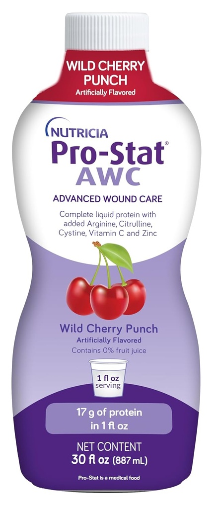 Pro-Stat Advanced Rane Care (AWC), Koncentriran Tekoči proteini Medical Food - Wild Cherry Punch Flavor, 30 Fl Oz steklenička