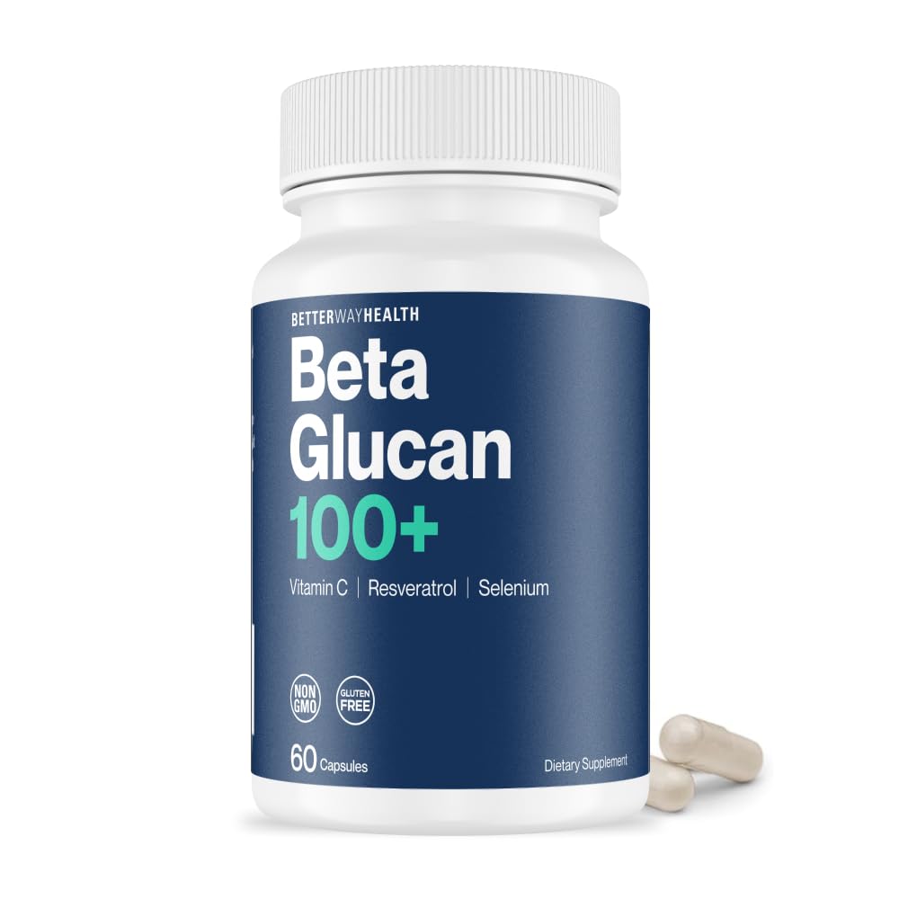 Boljše zdravje Napredna imunost – 1,3/1,6 Beta glukan z vitaminom C, Selenium & Resveratrol – Imunska podpora dopolnilo za NK celice in fagocitozo – 60 kapsul