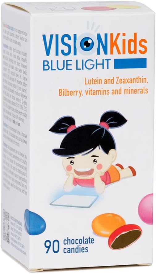 OMEGOR Lutein in Zeaksantin dopolnilo za otroke oči (60 čokoladne Dragèes) - Vizija Otroci modra svetloba oči dodatek za zaščito mrežnice