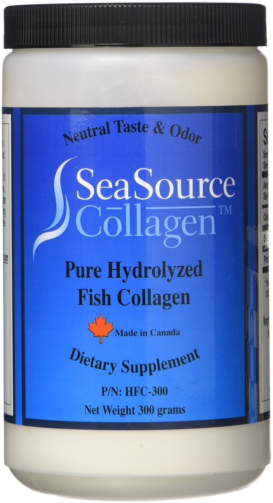 SeaSourceTM Collagen Pure HYDROLYZED ribe kolagen prehranski dodatek v prahu - Izdelano v Kanadi iz kože divje ujete trske.