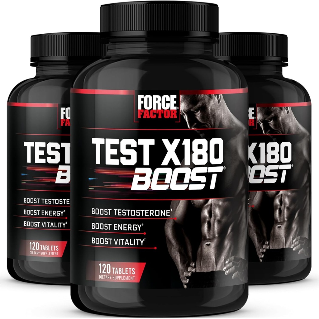 Sila Factor Test X180 Boost, Testosteron Booster in energijski dodatek za moške, povečanje energije, povečanje Stamina, in povečanje vitalnosti, z D-Aspartična kislina in Fenugreek, 120 Število (Pack 3)