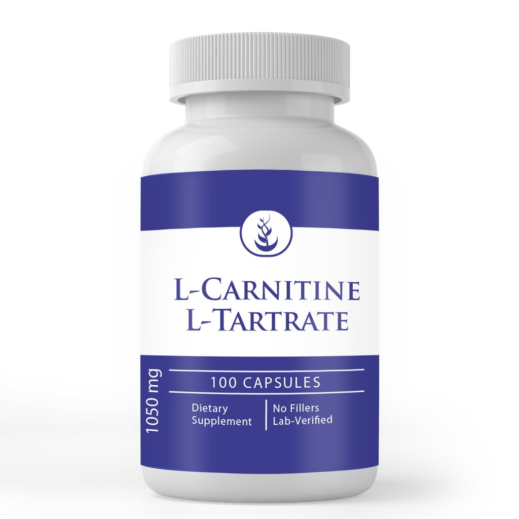 Čiste originalne sestavine L-karnitin L-tartrat (100 kapsul) vedno čist, brez dodatkov ali polnil, laboratorij preverjen