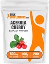 BulkSupplements.com Acerola Cherry Extract Powder - Naravni vitamin C dodatek, Acerola Cherry Powder - Vegan & Gluten Free, 500mg na Serving, 100g (3,5 oz) (Pack of 1)