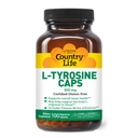 Country Life L-Tirozin 500mg z vitaminom B6 dodatek - Certified Gluten-free, vegetarijanec, Kosher, Pospešuje fokus in energijo, podpira zdravje možganov, izboljšuje duševno jasnost, ne-GMO - 100 kapsul