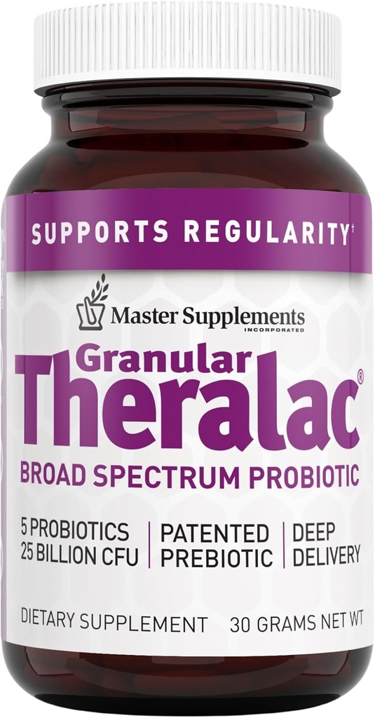 Master Supplements Granular Theralac - 1,05 oz - Multi-Strain probiotic prašek za Optimal Gut zdravje - Odlično za otroke - Vegan, Gluten brezplačno - 40 Serving