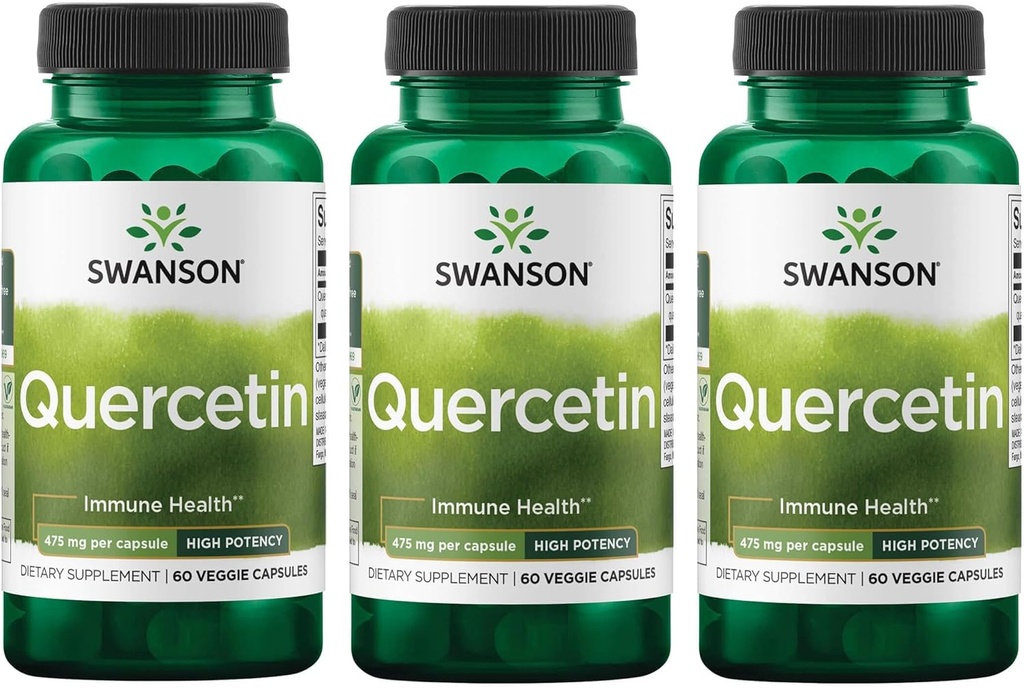 Swansonova visoka jakost Quercetin - antioksidantna obramba - (60 Veggie kapsul) 3 pakiranja
