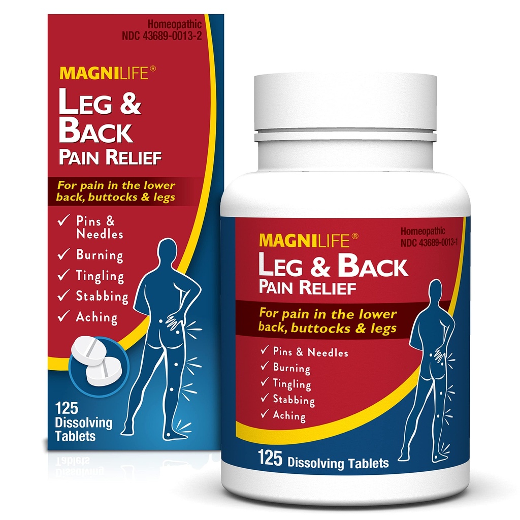 MagniLife Leg & Back Pain Relief, hitro delujoča bolečina Relief, Seveda Soothe Burning, Tingling in Stabing bolečine, Simptomatske ali Preventive, 125 Hitri dissolven tablete