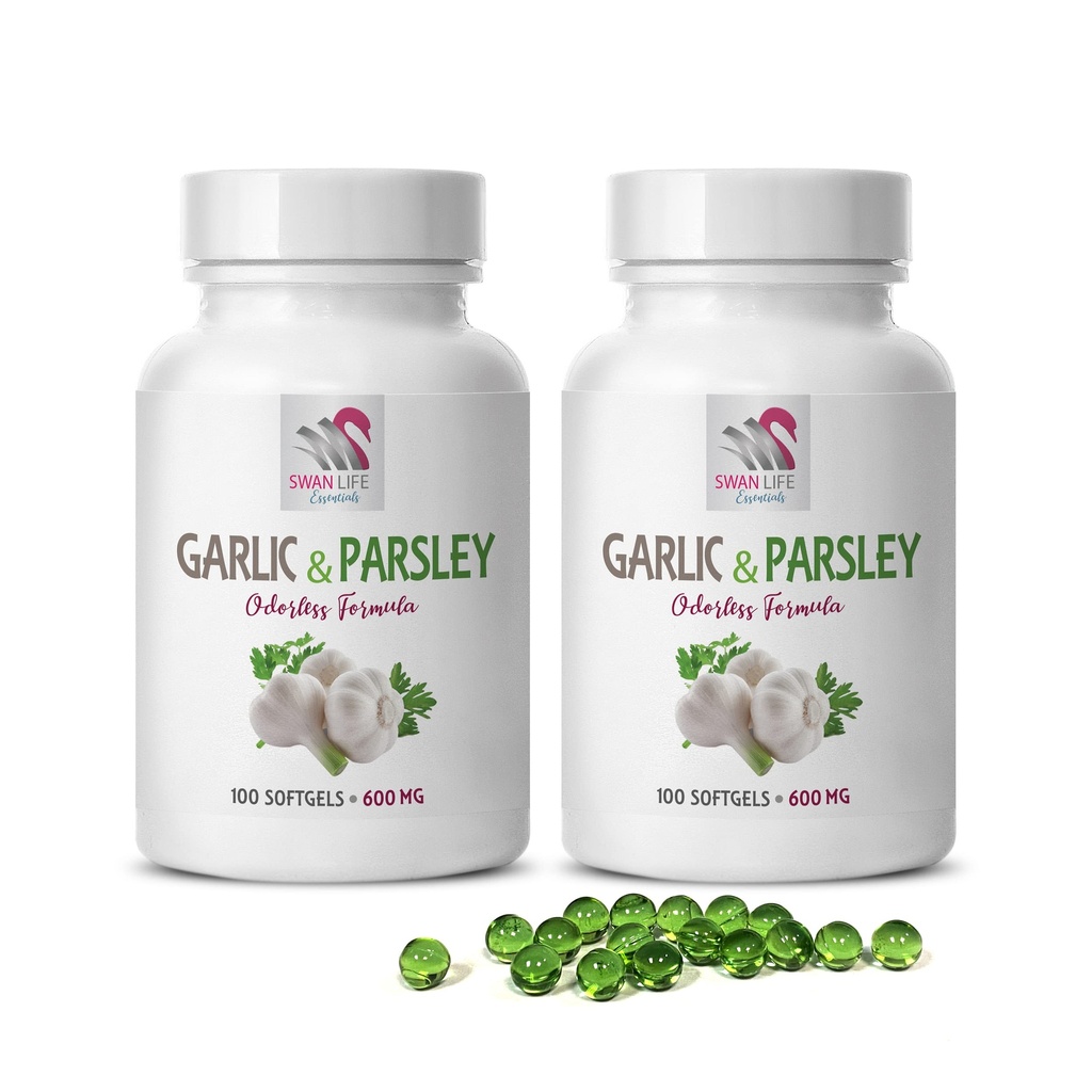 nadomestki česna - GARLIC IN PARSLEY ODORLESS FORMULA - vitamini za zdravje kosti za ženske, česen alicin, alicin, česen dopolnila, česen peteršilj, peteršilj kapsule, brez vonja česen - 2B 200 kapice