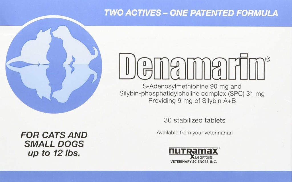 Nutramax Laboratories Denamarin Jetra Health Supplement za majhne pse in mačke - z S-Adenosylmetionin (SAMe) in Silybin, 30 tablet