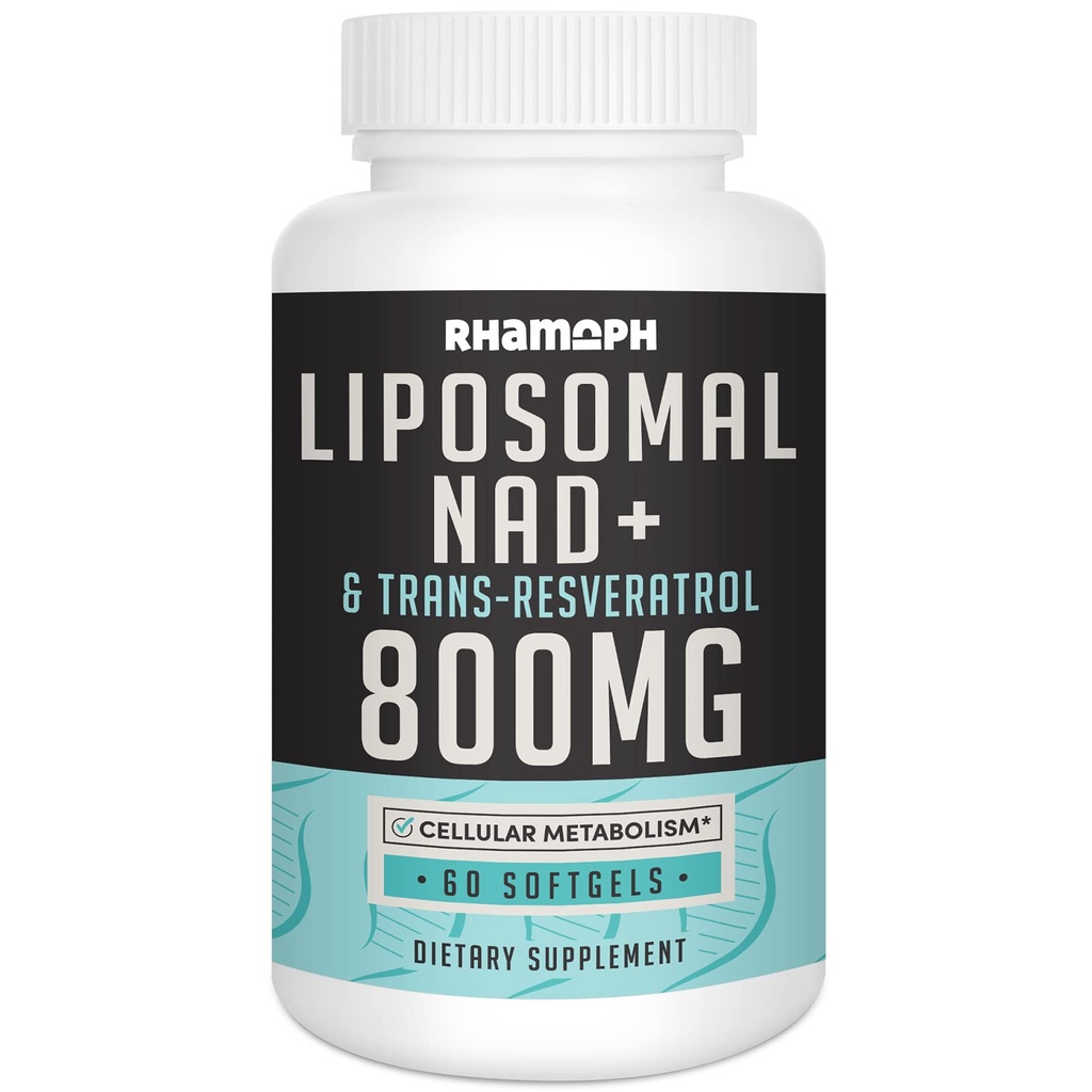 Liposomna NAD+ 800 mg s transresveratrolom 300 mg, največjo absorpcijo, dejansko NAD+ Povečanje dopolnilo za zdravo staranje, celično energijo, DNA popravila, dolgoživost - 60 softgels