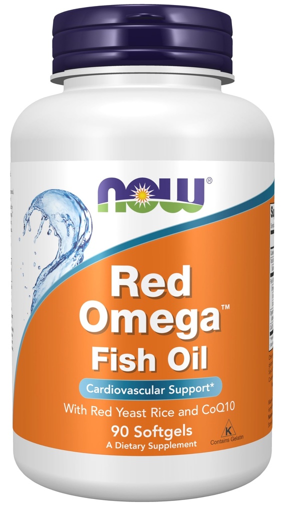 NOW Foods Supplements, Red OmegaTM s CoQ10 30 mg in Omega-3 ribje olje, kardiovaskularna podpora*, 90 Softgels