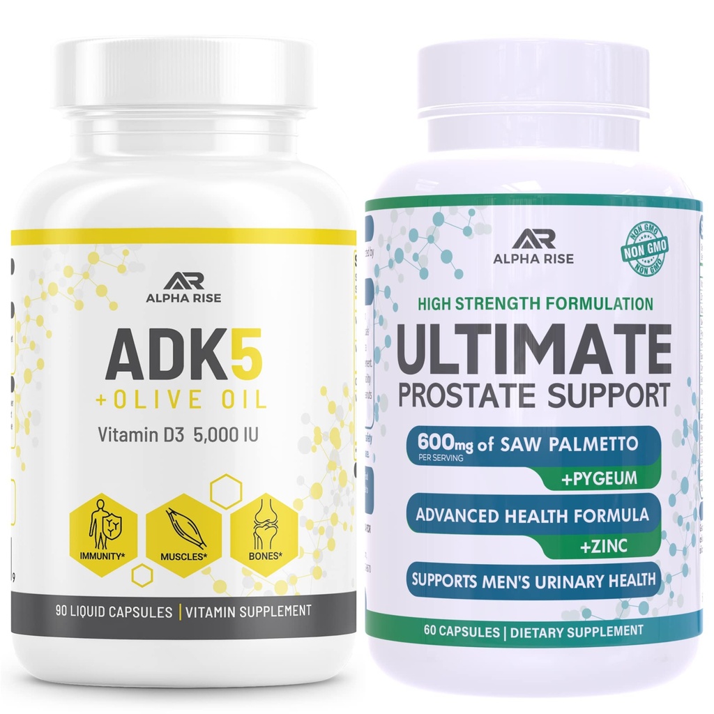 ADK 5 Vitamin dopolnilo + Najboljši Over-The-Counter prostate podpora - Prostata Health dodatek za moške