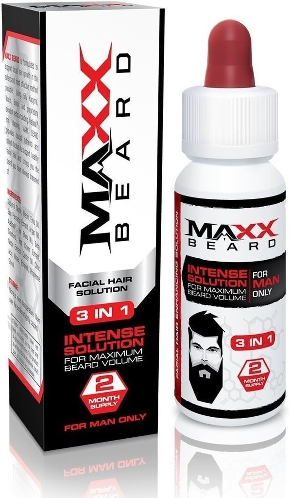 Maxx Beard -# 1 rešitev za rast, naravna rešitev za največjo količino brad-2 mesecev