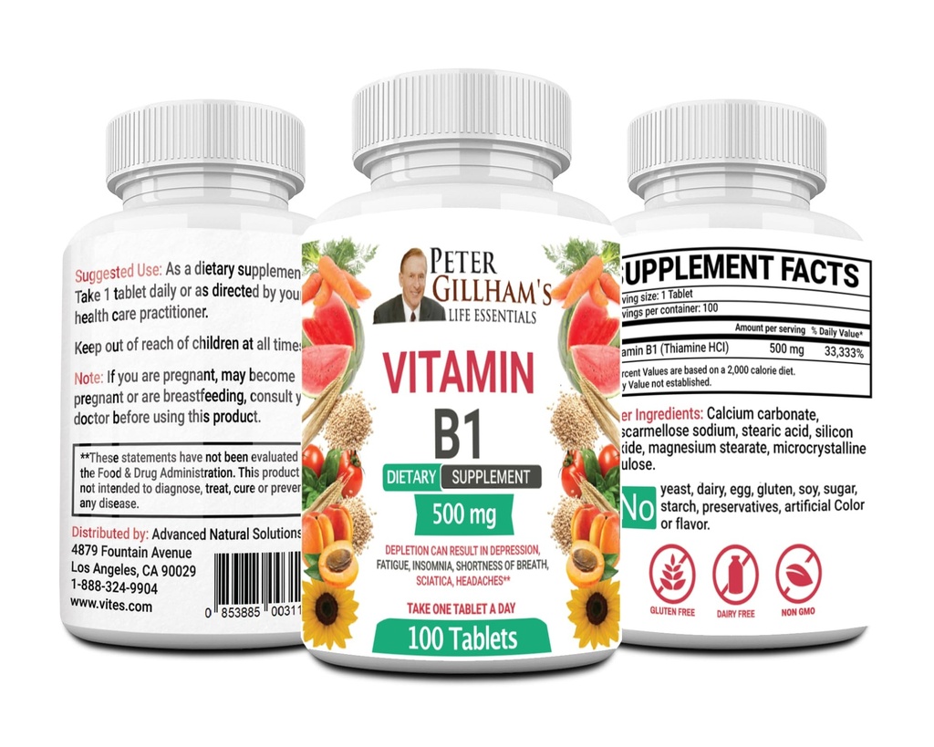 Peter's Choice B1 tablete Prehranska dopolnila (B1 500mg, 100 tablet)