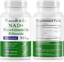120 Count NAD Plus dodatek, liposomski nikotinamid ribozidne kapsule 900MG z Resveratrol & Quercetin, visoka čistost nikotinamid za anti-Aging, celična Gegeneracija/Energetika/imunski booster