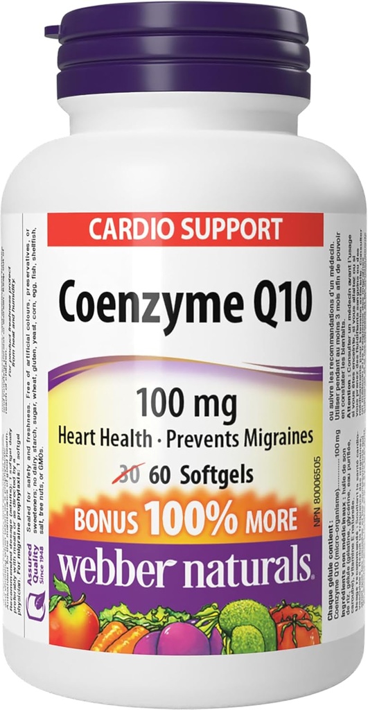 Webber Naturals Koencim Q10 100 mg, 60 kapsul