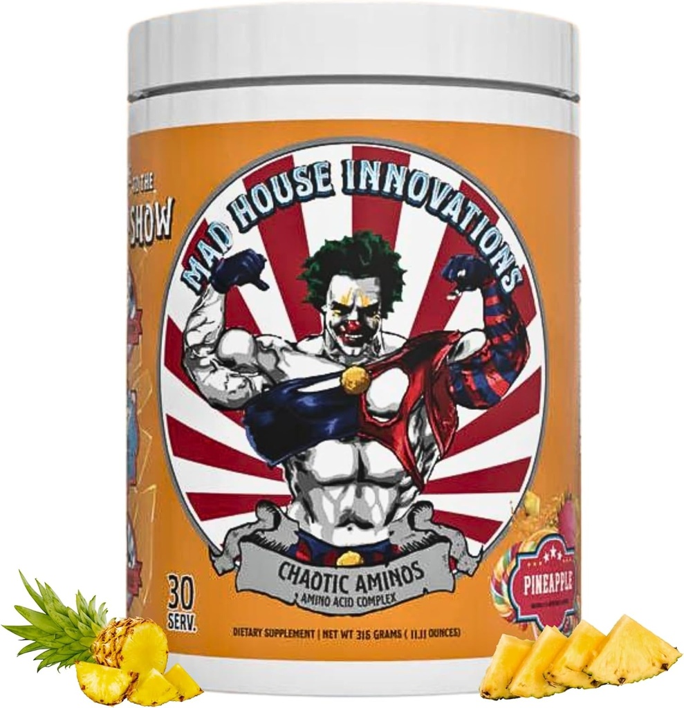 Ananas Popolne esencialne aminokisline Kompleksni prehranski dodatek za Insane Pump 10.50G aminokisline, 11.11 Oz podpira obnovo mišic in proizvodnjo energije 30 Servisi