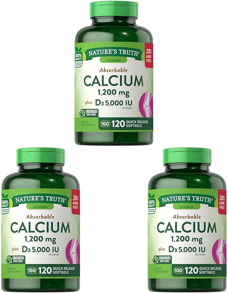Naravna resnica Absorbljivi kalcij 1200 mg z vitaminom D3 5000 i.e. 