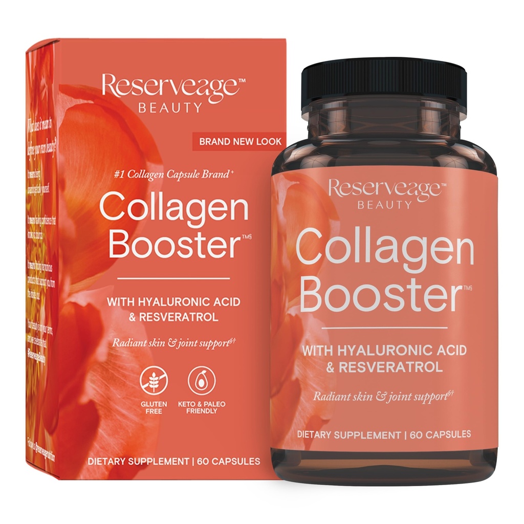 Rezerva Beauty Collagen Booster - dodatek za nego kože in skupno zdravje - podpira zdravo kolagen proizvodnjo za ženske - 60 kapsul (30 strežb)