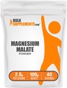 BulkSupplements.com Magnezijev malat v prahu - Magnezijev dodatki, Visoka Bioavailabilty - Unflavored & Gluten Free, 2.5g na Serving, 100g (3.5 oz) (Pack of 1)