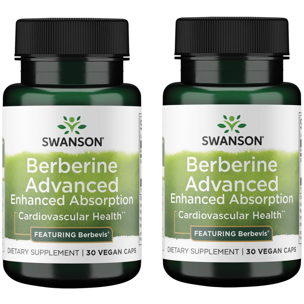 Swanson Berberine Napredno izboljšana absorpcija - Featuring Berbevis 550 mg 30 Veg caps (2 pakiranji)