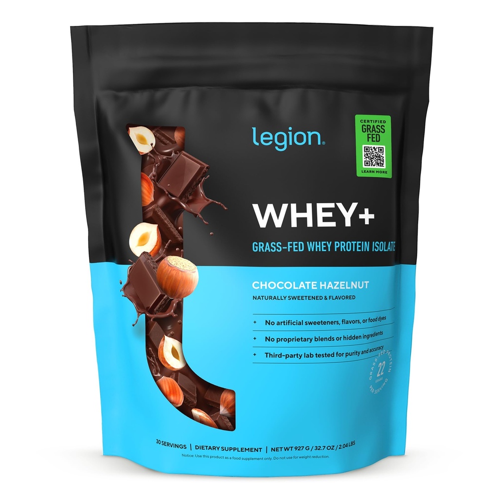 LEGIJA Whey+ Protein Whey izolat iz krav hranilnic v travi - sirotkin izolat v prahu nizko kalorie, ne-GMO, brez sladkorja, laktoza in gluten, vse naravne beljakovine v prahu za moške in ženske, 30 Serving