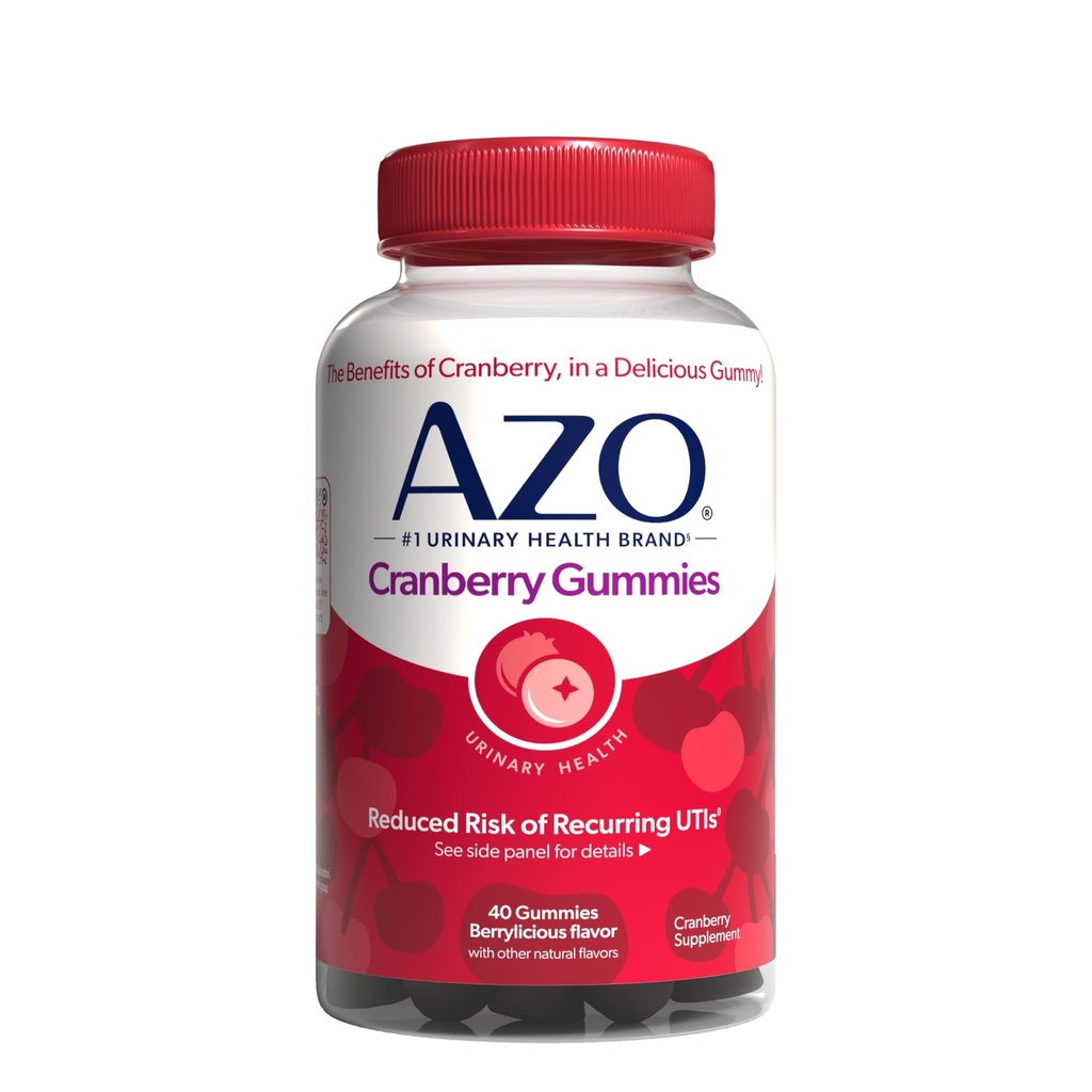 AZO Cranberry urinarni trakt Zdravje Gumies Prehranska dopolnila 2 Gumies = Stekleni brusnični sok pomaga očistiti naravno Berrylicious Flavor Gumies, Non-GMO, 40 Count