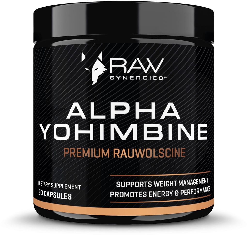 Alpha Yohimbine – Yohimbe Bark Fat Burner, hujšanje tablete, ki delujejo hitro - 3. stranka testiran za čistost in potence, 60 kapsul z RAW Synergies