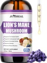 Livo Mane Liquid - Brain Support, Energy, Memory & Focus - Sugar & Alkohol-free Lions Mane Dodatek - 4 Fl OZ, 4 Mesec dobave, grozdni okus