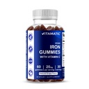 Vitamatski železovi gumiji Dodatek za ženske in moške - 20mg Serviranje - 60 Veganski gumiji - Velika degustacija železa Gummy Vitamini z vitaminom C (60 Count (Pack of 1))