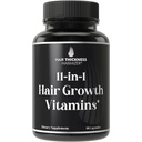 11-v-1 Veganska rast las Vitamini za Thining & Brittle Hair – Napredni vitamin kompleks s 5000mcg Biotin, Bučna semena, cink. Podpira Thicker, bolj zdravo videti skalp za ženske in moške