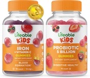 Življenjski Iron & Vitamin C Otroci + probiotiki 5 milijard otrok, Gummies Bundle - odličen okus, Vitamin dodatek, Gluten brezplačno, GSO brezplačno, Žvečljivi Gummy