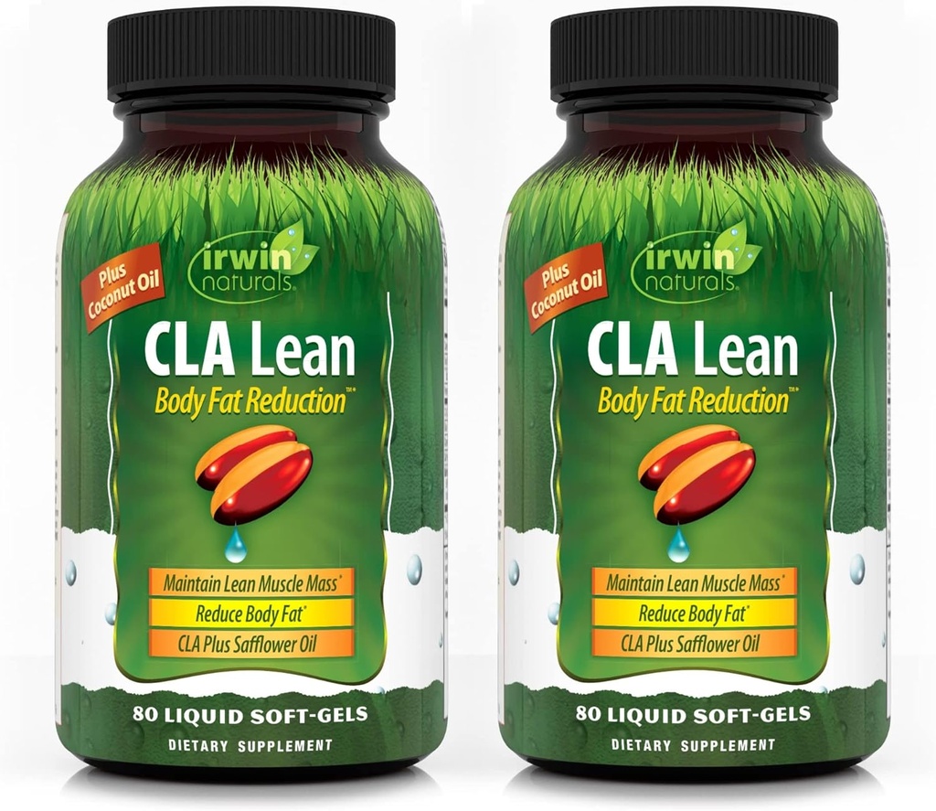 Irwin Naturals CLA Lean Body Fat Reduction - pomaga zmanjšati telesno maščobo in povečati mišice Tone - 80 Tekoči mehkih gelov (Pack of 2)