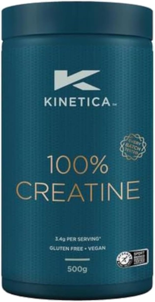 Kinetica 100% kreatin monohidrat Prašek, 147 Serving, Creapur Creatin. Prehranske dopolnila, Vegan & Gluten Free 500g