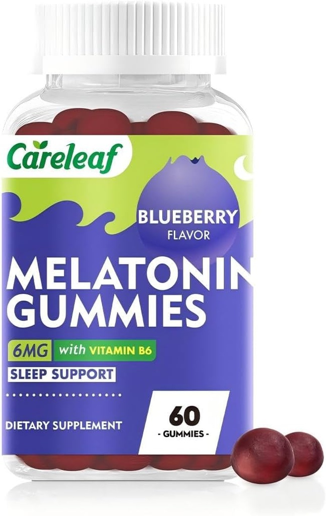 Melatonin Gumies podpora za spanje za moške in ženske zdravje spanje s 6mg melatonin&vitamin B6 borovnice aroma 60