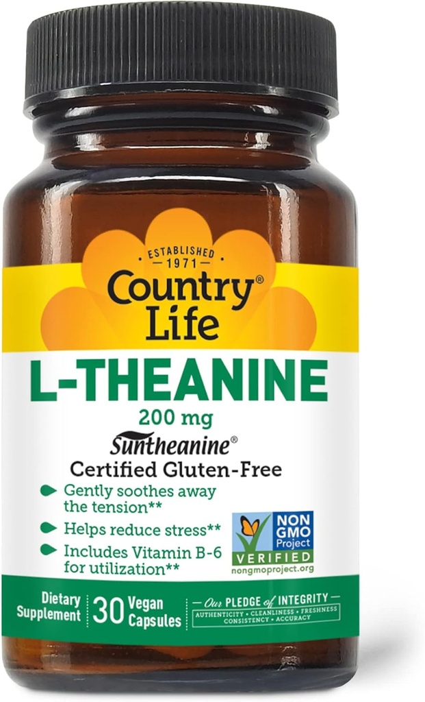 Country Life L-Theanin - 200 mg - 30 vegetarijanskih kapsul