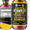 HERBIFY Vitamin D3 10000 i.e. - Izdelano v ZDA Tekoči vitamin D Kapljice - Moč kosti in Imunska podpora Dodatek - Sončna zamenjava - D3 Vitamin kosti in zob dopolnilo - 2 Oz