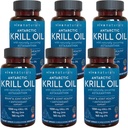 Viva Naturals Antarktika Krill Oil 1250 mg, Omega 3 EPA DHA in Astaksantin, Skupna podpora in Možganski dodatek z antioksidanti Lastnosti, Brez ribjega pookusa (Pack od 6)