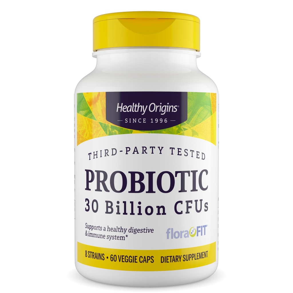 Zdravi izvori Probiotik 30 milijard CFU's (Shelf Stable, Non-GMO, Gluten Free, Prebavno zdravje, Gut Health, Imunska podpora), 60 Veggie Caps
