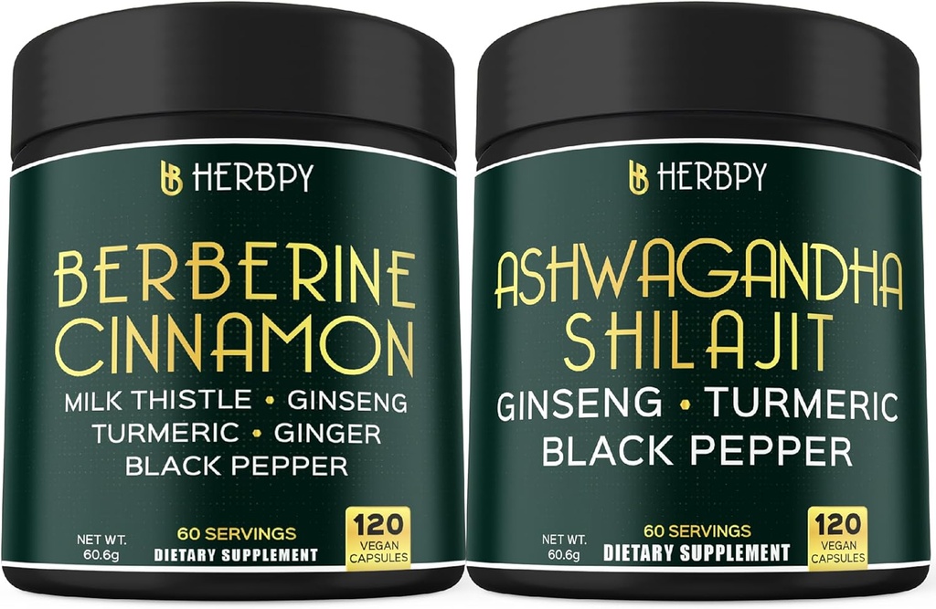 Bundle 7in1 Berberine HCl & 5in1 Ashwagandha Shilajit dodatki