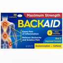 Backaid Največja moč Aspirin-free bolečine Relief od backache, išias in bolečine v nogah, močna kombinacija, dolgotrajna 6 ur Formula, 38 Število