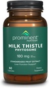Prominent Nutrition Milk Thistle Phytosome, klinično raziskano Siliphos Milk Thistle Extract za delovanje jeter, Detox in podporo za čiščenje, standardizirano na 29% silibin, 180 mg, 60 kapsul - 1 pakiranje