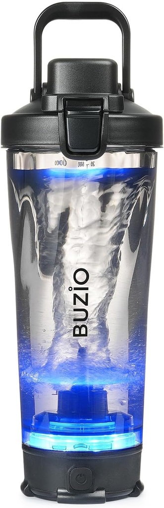 BUZIO Electric Protein Shaker Steklenica, 24 oz Stresajte Blender Steklenica, USB polnilne Blender steklenice za Protein Mixes Shaker skodelice, Prenosne velike športne vodne steklenice Izdelane s Tritan, Črna
