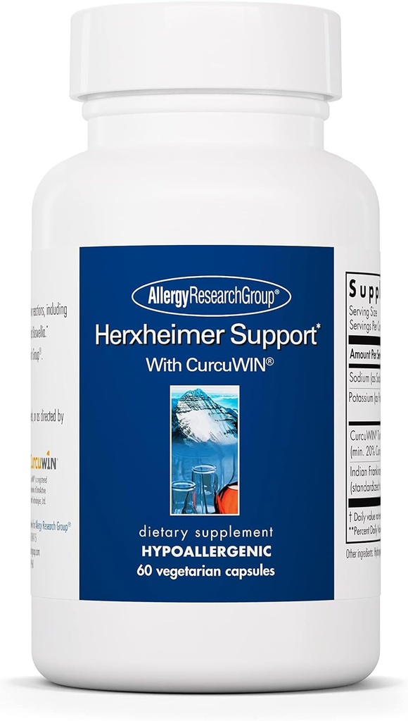 Alergija Raziskovalna skupina Herxheimer Podpora - Turmeric Boswellia Supplement z CurcuWIN, kurkuminoidi in Pure Boswellia Extract za ženske in moške, Detox in Cleanse Podpora - 60 Vegetarijanske kapsule