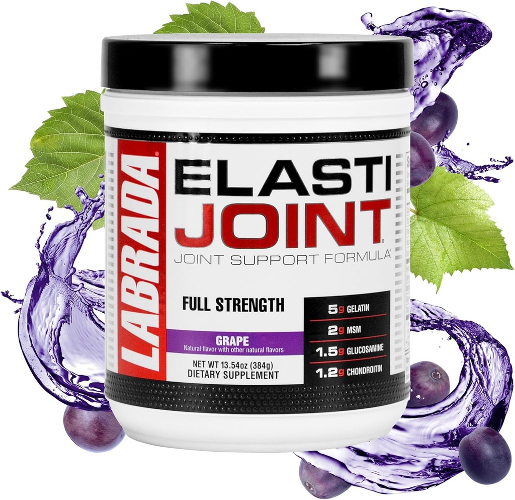 Labrada Nutrition Elastajoint, Grozdje - Glukozamin Skupna podpora dodatek v prahu za moške in ženske, Skupni Relief & Bone Health Supplement z MSM, Glucosamine Chondroitin MSM - Gluten-free