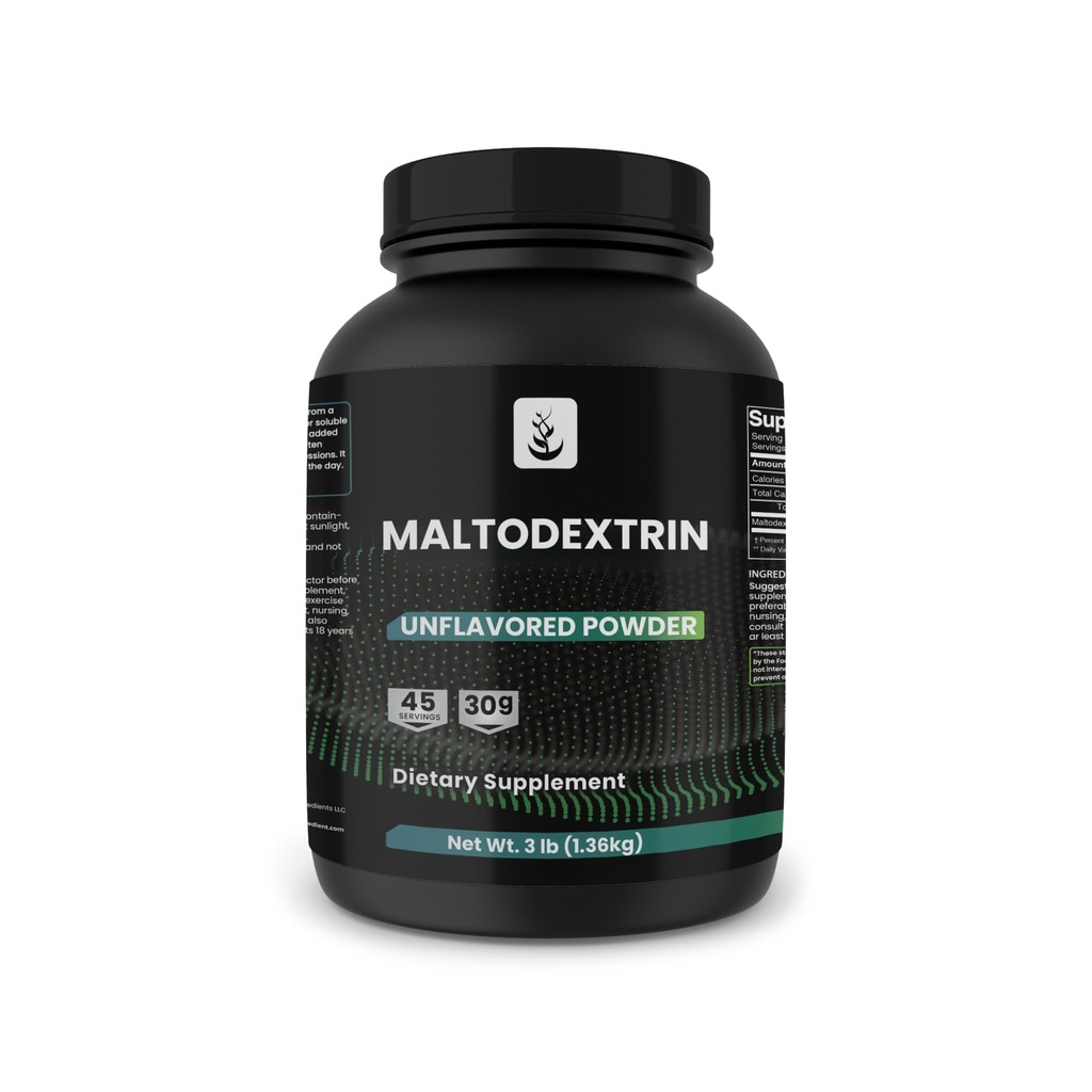 PRAŠIČJE IZVIRNIKE Maltodekstrin, 3 lb, brez magnezija ali riževih polnil, nearomatiziran