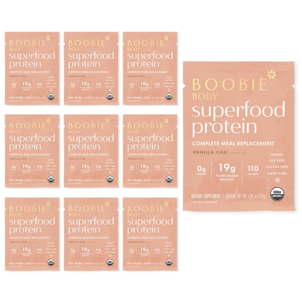 Boobie Body Superfood Protein Meal Nadomestni Shake, Vanilla Chai Flavor 