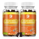 (2 Pack) Črno olje Seed Sea Moss Gumies z Ashwagandha, Burdock Root, Linden Honey, Elderberry, Kurkuma, Vitamin C, D3 & Cink - podpira imuniteto, Joints, Prebava, Hair & Skin, Vegan Gummies 120